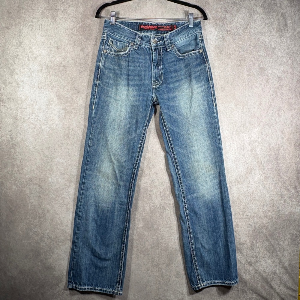 Rock & Roll Cowboy Jeans Mens 31x32 Blue Double Barrel Relaxed Straight Rodeo